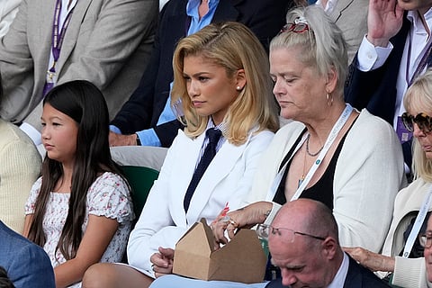 Zendaya watches Wimbledon tennis final Djokovic vs Alcaraz